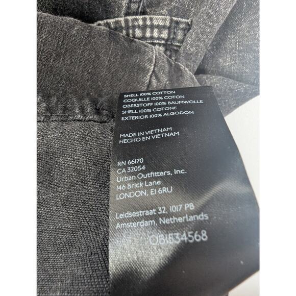 Pilcro Anthropologie Black Ruffle Shoulder Utility Mini Dress with Patch Pockets - Picture 8 of 11